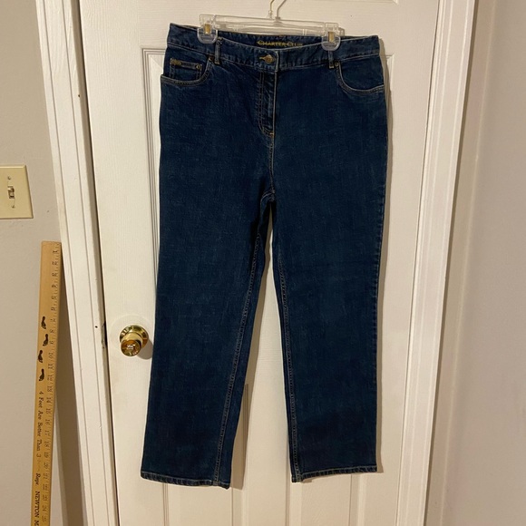 Charter Club Dark Blue Straight Leg Jeans - Picture 1 of 5